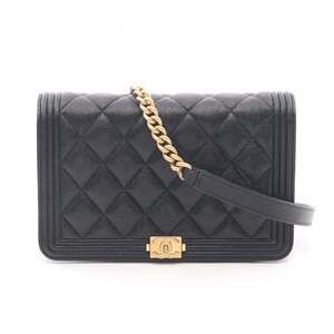CHANEL Boy Chanel Matelasse Shoulder Bag in Grained Calfskin Leather, Black, ...